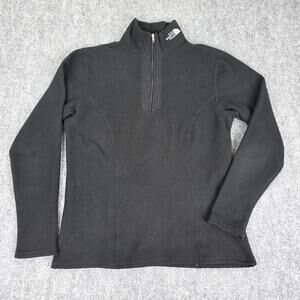The North Face Sweater Womens XS Black Fleece Quarter Zip Pullover Made USA